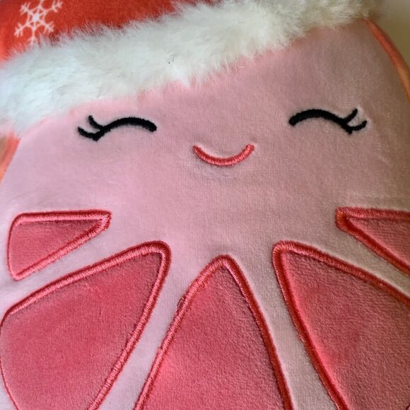 Squishmallows Christmas Citrus Plush – Holiday Grapefruit Slice with Santa Hat - Picture 4 of 4